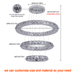 LED Crystal Chandelier Ceiling Light for Hotel | Stainless Steel | Remote Control Color Change - Image 2