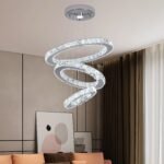 LED Crystal Chandelier Ceiling Light for Hotel | Stainless Steel | Remote Control Color Change - Image 5