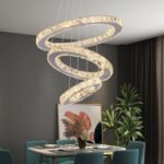 LED Crystal Chandelier Ceiling Light for Hotel | Stainless Steel | Remote Control Color Change