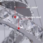 LED Crystal Chandelier Ceiling Light for Hotel | Stainless Steel | Remote Control Color Change - Image 3
