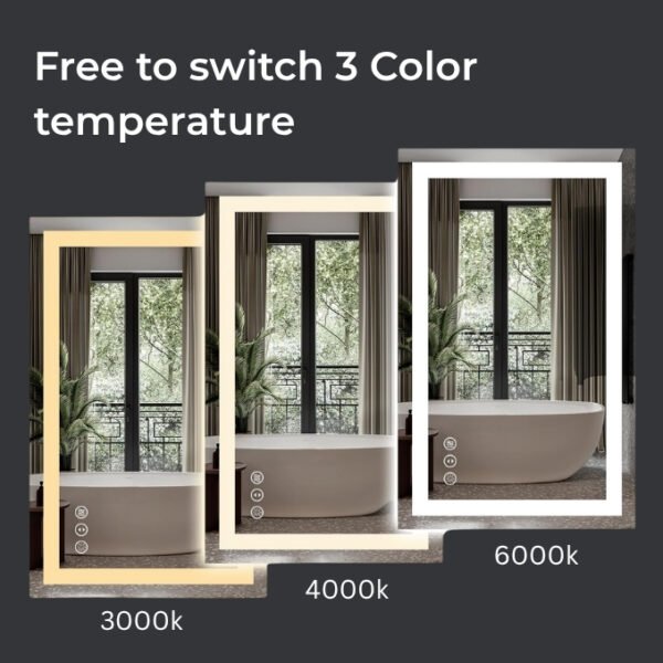 Aqua Frameless LED Mirror with Front & Backlight - Image 4