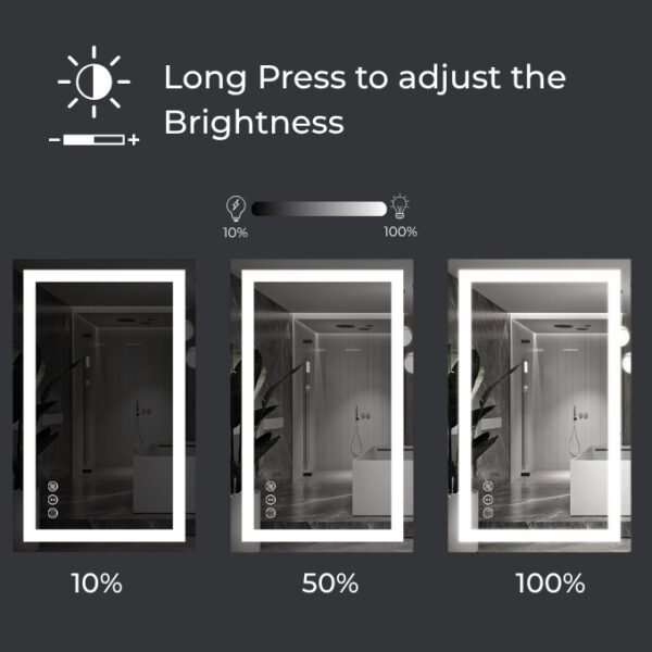 Aqua Frameless LED Mirror with Front & Backlight - Image 5