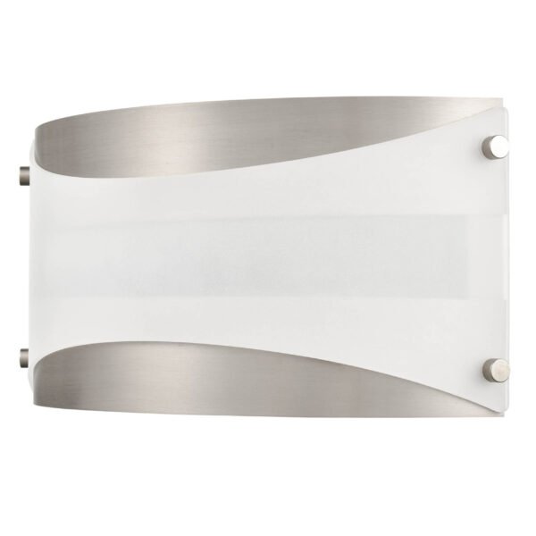 7"H Brushed Nickel Wall Sconce with Frosted Glass Shade - Image 1