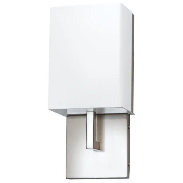 13"H Brushed Nickel Wall Sconce with Frosted Acrylic Shade - Image 1