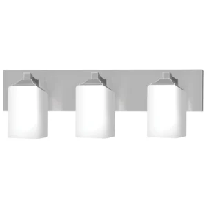 Brushed Nickel Vanity Light with Frosted Glass Shades