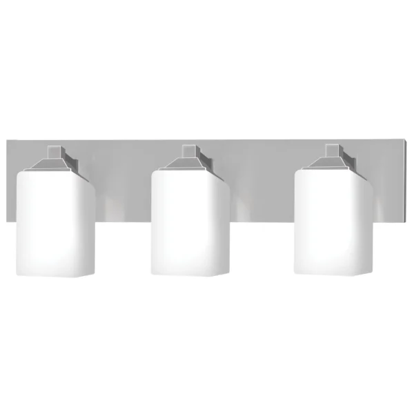 Brushed Nickel Vanity Light with Frosted Glass Shades - Image 1