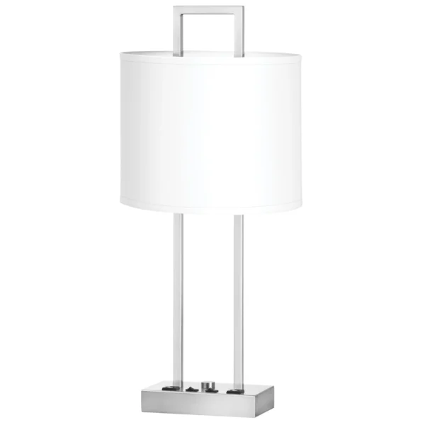 Prestige Twin Table Lamp with 2 Outlets - Image 1