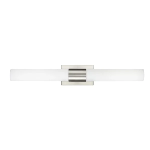 Brushed Nickel Vanity Light with Frosted Glass Shade & Integrated LED - Image 1