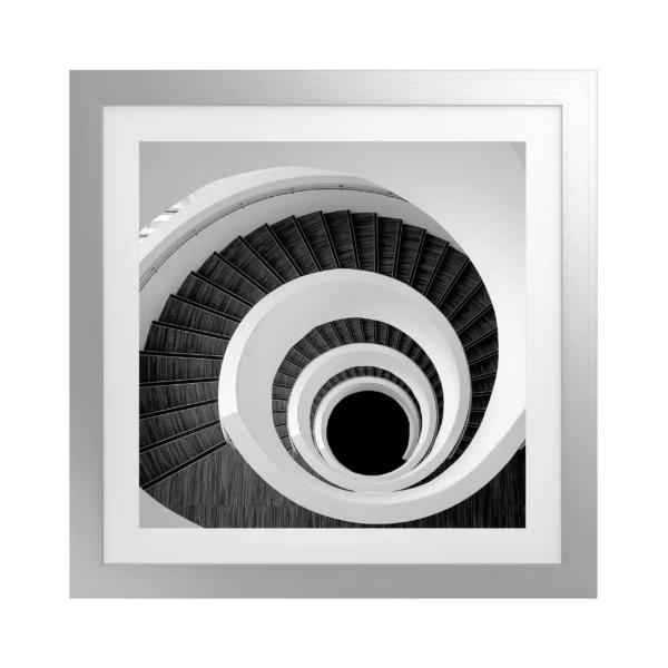 Geometric Square Artwork with Fornari Silver Frame - Image 1