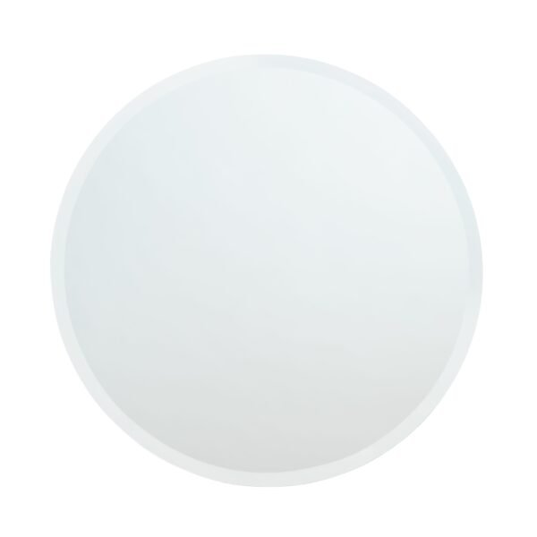 34" White Beveled Round Mirror - Image 1