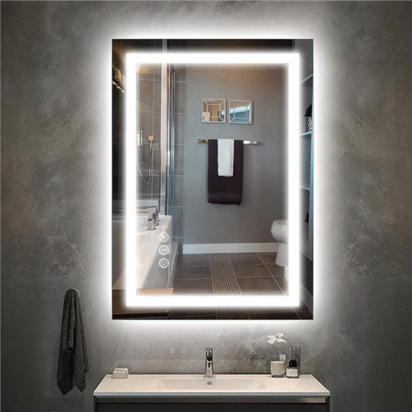 Aqua Frameless LED Mirror with Front & Backlight - Image 1