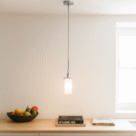 5" Diameter Polished Chrome Pendant with Frosted Glass Shade
