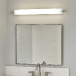 30"W Satin Nickel Vanity Light with Frosted Acrylic Shade