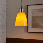 5.5" Diameter Polished Chrome Pendant with Yellow Glass Shade