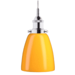 5.5" Diameter Polished Chrome Pendant with Yellow Glass Shade - Image 2