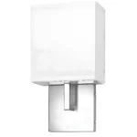 13"H Wall sconce with brushed nickel finish and linen half shade - Image 2