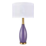 30" Purple Table Lamp with Brass Accents - Image 2