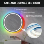United Round RGB LED Bathroom Mirror - Front & Back Lit, Dimmable, Inbuilt Defogger, 3-in-1 CCT, Shatter-Resistant, Touch Sensor - Image 11