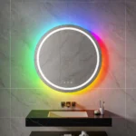 United Round RGB LED Bathroom Mirror - Front & Back Lit, Dimmable, Inbuilt Defogger, 3-in-1 CCT, Shatter-Resistant, Touch Sensor - Image 2