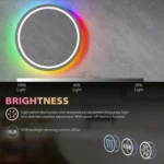 United Round RGB LED Bathroom Mirror - Front & Back Lit, Dimmable, Inbuilt Defogger, 3-in-1 CCT, Shatter-Resistant, Touch Sensor - Image 7