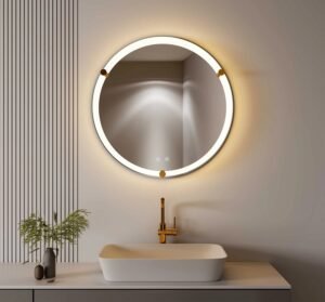United Round LED Bathroom Mirror 3-in-1 CCT, Touch Sensor