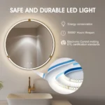 United Round LED Bathroom Mirror – Front & Back Lit, Dimmable, Inbuilt Defogger, 3-in-1 CCT, Shatter-Resistant, Touch Sensor - Image 6
