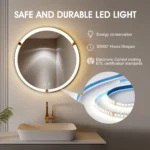 United Round LED Bathroom Mirror – Front & Back Lit, Dimmable, Inbuilt Defogger, 3-in-1 CCT, Shatter-Resistant, Touch Sensor - Image 7