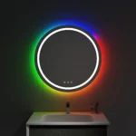 United Round RGB LED Bathroom Mirror - Front & Back Lit, Dimmable, Inbuilt Defogger, 3-in-1 CCT, Shatter-Resistant, Touch Sensor