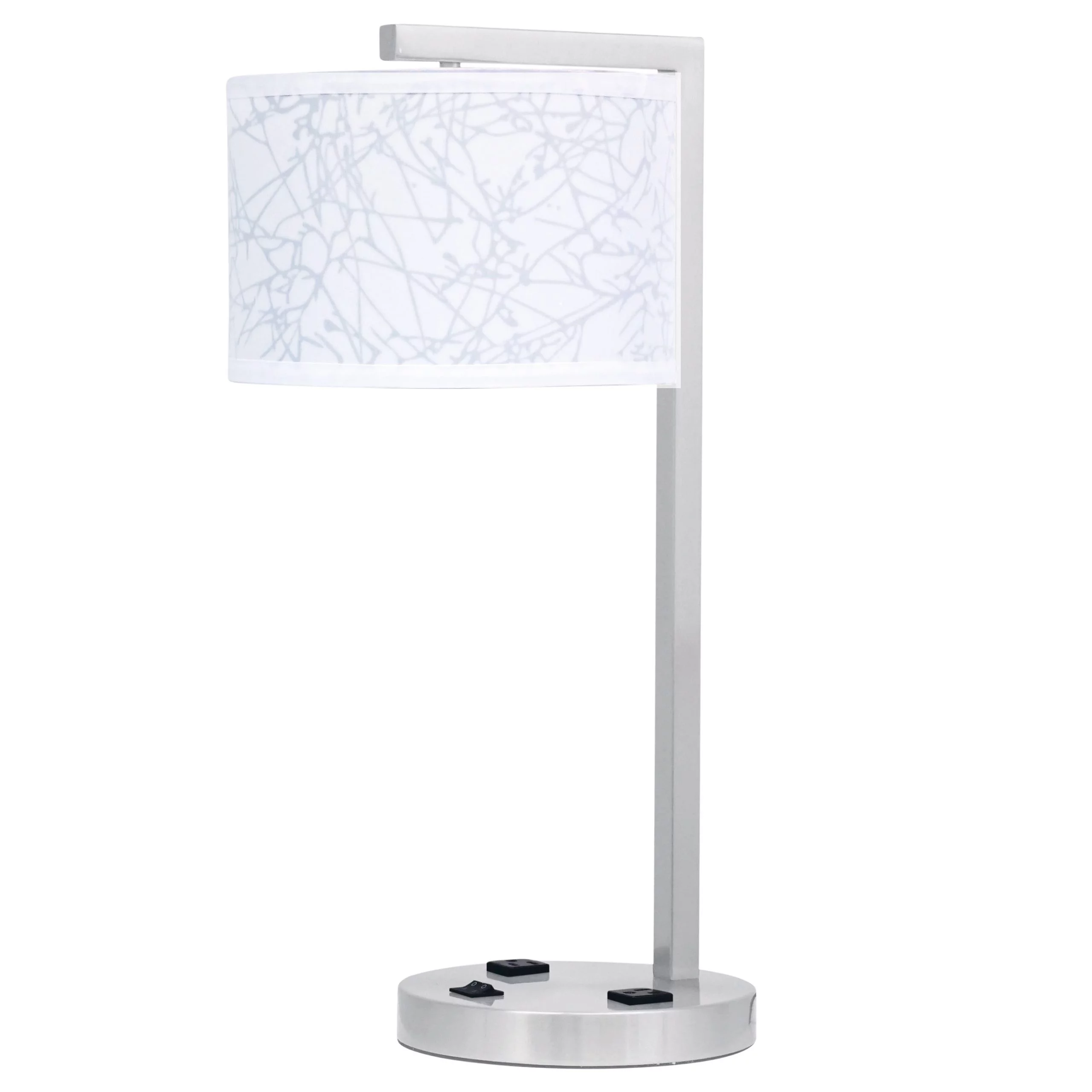 STX-2453TT_RGB-scaled.jpg.webp 21.75"H Two light table lamp with brushed nickel finish, branch shade and two convenience outlets - Image 1