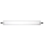 30"W Vanity light bar with satin nickel finish and frosted acrylic shade