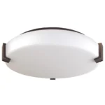 16"W Ceiling light with dark bronze finish and frosted acrylic shade