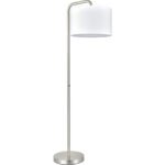 59.5" H Brushed Nickel Floor Lamp with Round Drum Shade and Acrylic Diffuser