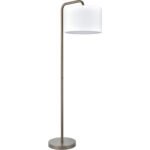 59.5" H Dark Bronze Floor Lamp with Round Drum Shade and Acrylic Diffuser