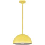 14" Diameter Half Dome Style Adjustable Height Pendant with Acrylic Bulb Cover