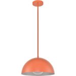 14" Diameter Half Dome Style Adjustable Height Pendant with Acrylic Bulb Cover