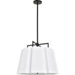 24" Diameter Fluted Tapered Drum Adjustable Height Pendant with Acrylic Diffuser