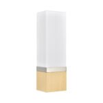 19.5" H Maple Wood and Brushed Nickel Sconce with White Fabric Shade