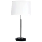 29.5"H Table lamp with satin nickel finish and black base