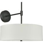 17"H Plug In Drum Style Sconce with Acrylic Diffuser
