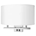 13.5"H Double wall lamp with brushed nickel finish
