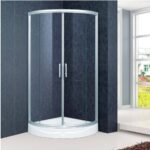 KMRY Modern Hotel Aluminium Framed Round Shower Glass Enclosure Tempered Glass Sliding With Base