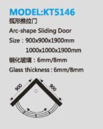 High Quality Frameless Curve Sliding Shower Door Arc Shaped CCC Shower Stall Enclosure for Hotels - Image 4