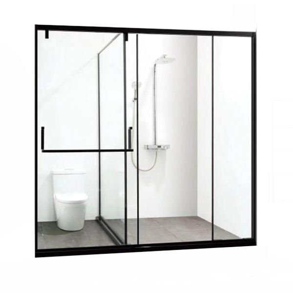 H1a09bef523d6406aa04858bdb94b930d3.jpg KMRY Modern Design T-Sliding Tempered Glass Shower Cabin Door Aluminium Frame 304 Stainless Steel Handle 2-Year Bathroom - Image 1
