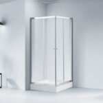 KMRY Double Slide Sliding Door Bathroom Glass Shower Cabin Aluminum Alloy Frame Square Room Enclosure Cubicle for Hotels