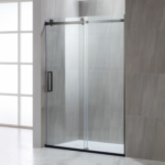 KMRY Custom Frameless Shower Stall Enclosure Rectangle Single Sliding Glass Door Glass Bathroom Screens - Image 3