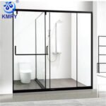 KMRY Modern Design T-Sliding Tempered Glass Shower Cabin Door Aluminium Frame 304 Stainless Steel Handle 2-Year Bathroom - Image 2