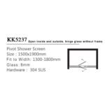 Factory Wholesale Open inside outside Frameless Swing Shower Door Matte Black Pivot Glass Screen Tempered Glass Hinge Open Style - Image 6