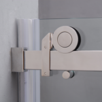 KMRY Small Square Corner Frameless Tempered Glass Shower Enclosure with Roller Sliding System for Hotel Whole Shower Cabin - Image 4