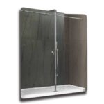 KMRY New Style Bypass Corner Wall to Wall Shower Enclosure Frameless Sliding Glass Shower Door for Bathroom Tempered Glass
