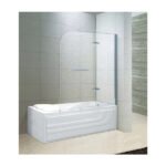 Kmry Frameless Bathtub Shower Glass Door Portable Tempered Glass with Hinge Open Style